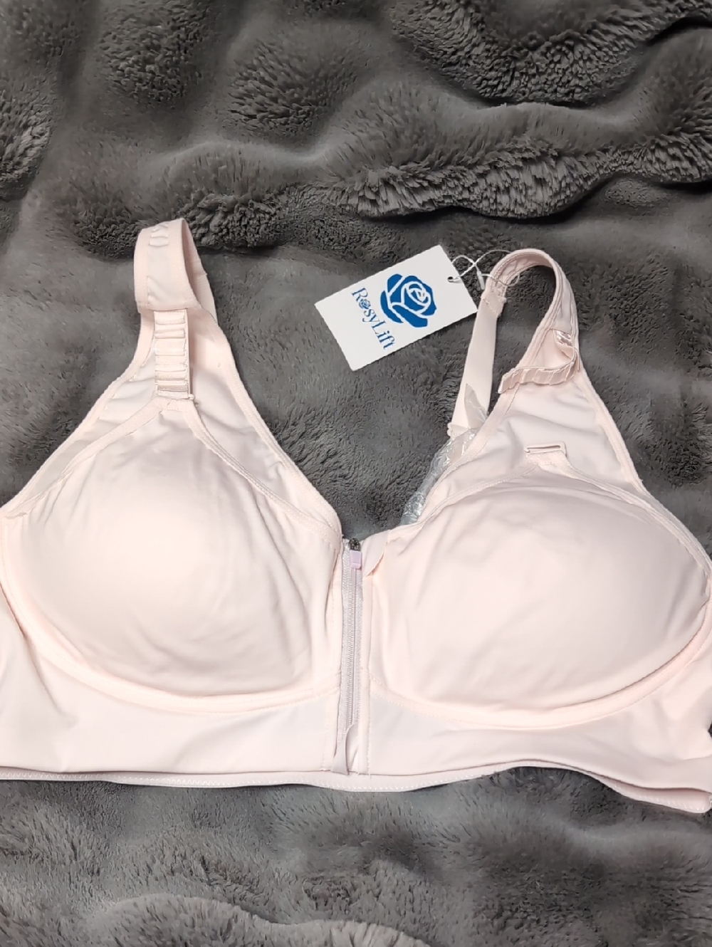 Light Pink Front Zip Lift Bra